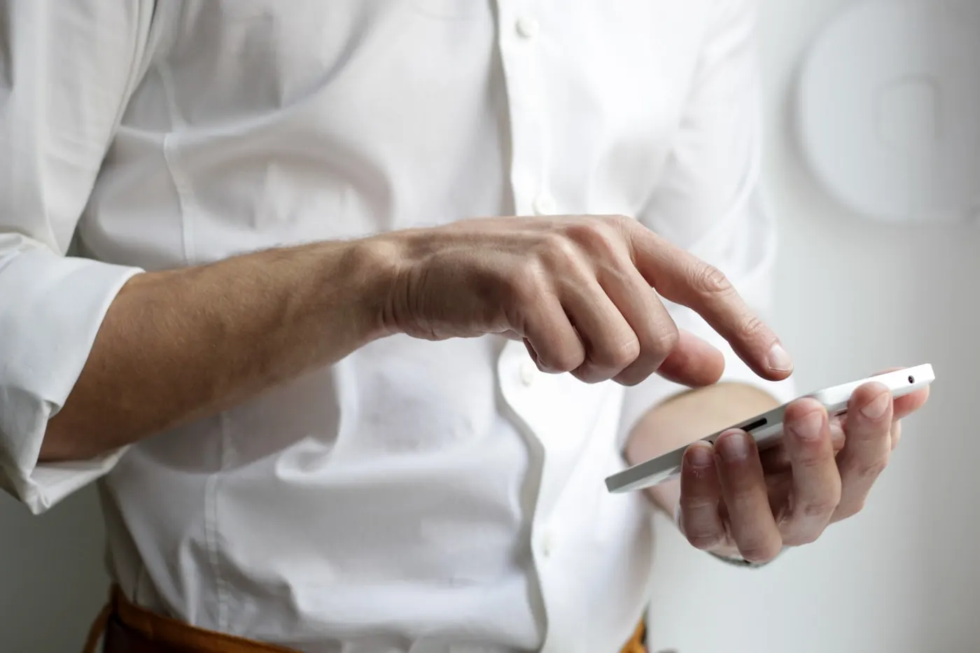 Mobile phone used for business messaging and customer communication